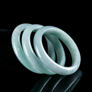 Brazalete de Jadeíta Natural de Myanmar, Verde Claro, Redondo, para Niños, Diseño Auspicioso, Plata de Primera Calidad - Product Image 2