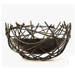 Cuenco de acero inoxidable de metal de forma redonda hecho con alambre, tuerca para servir dulces, frutas secas, cuenco decorativo para el hogar de gran venta - Product Image 3