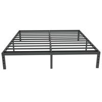 Cadre de lit double moderne WEKIS US Seller pour la maison et l'hôtel avec tête de lit, cadre de lit en acier inoxydable bas et haut, super king, simple