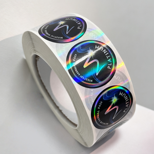Công Ty Thiết Kế Nhãn C Không Thấm Nước Sticker Logo Dính In Ấn Nhãn Holographic Vinyl Tùy Chỉnh Chết Cắt Cuộn Nhãn Dán Tấm - Product Image 5