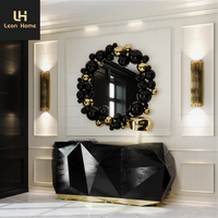 Miroir décoratif de luxe Boca Newton en acier inoxydable, miroir mural haut de gamme pour villa, grand miroir d'entrée pour couloir