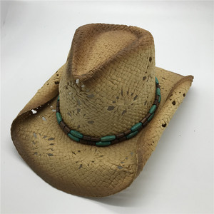 Nhà Máy Cung Cấp Trực Tiếp Giá Rẻ Số Lượng Lớn Unisex Dệt Giấy Rơm Màu Mũ Cao Bồi Với Cắt Tỉa - Product Image 6