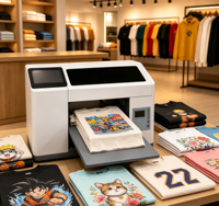 Imprimante DTG à plat A3 Reeleyin pour impression directe sur vêtements, entièrement automatique, écran tactile, WiFi/Ethernet, utilisation facile, faible coût, nouveauté