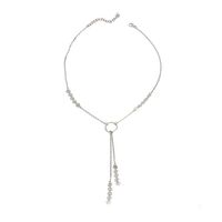 Collier tendance en métal multicouche avec pendentif cercle à sequins et pompon, chaîne de clavicule en alliage, vente en gros