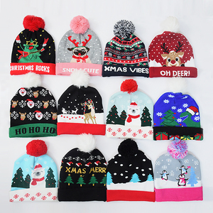 Led giáng sinh hat Light-Up Santa Claus dệt kim <span class=keywords><strong>Beanie</strong></span> cho trẻ em và người lớn Xmas quà tặng với đèn LED - Product Image 2