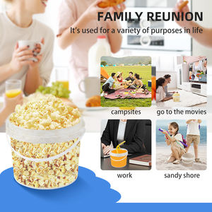 厂家直销0.3L 0.5L 0.75L 1L 1.2L 1.5L 2L 2.5L 3L 4L 5L 10L透明塑料桶带盖食品 - Product Image 6