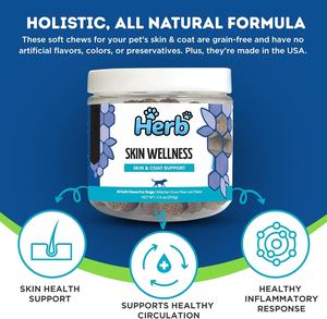 Complément nutritionnel pour animaux de compagnie, sous marque privée OEM/ODM, en forme de friandises à mâcher douces pour le pelage et la peau, améliorant la santé du pelage, conditionnement en pot de 90 unités. - Product Image 3