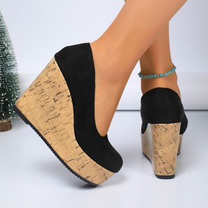 Flats Platform Shoes Bottom Wedge Fashion Thick Sole Flats Autumn Suede Large Size Slip-on Women's Shoes - Product Image 3