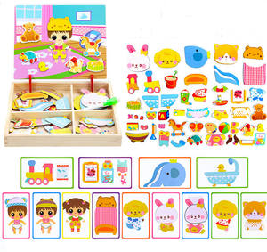 Juguete educativo de tablero de dibujo para niños, rompecabezas magnético de madera, caballete de arte, animales, juegos de rompecabezas de madera - Product Image 5