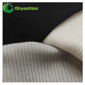 Tecido absorvente de umidade para bebês, 67% bambu 28% algodão 5% spandex 4*4 rib, suéter