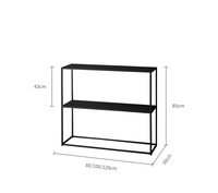 Table de chevet rectangulaire style industriel, à 2 niveaux, cadre métallique, Table d'appoint avec étagère de rangement, Table de chevet