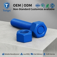 PTFE Coating High Tensile Strength A193 B7 B16 Blacked Threaded Stud Bolts and Nut