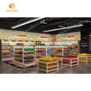 Su misura luce duty utilizzato negozio di alimentari scaffale del supermercato interior design