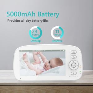 Pantalla grande de fábrica Larga espera Detección de llanto Niñera electrónica Monitor de bebé de video inalámbrico inteligente de 5 pulgadas con cámara - Product Image 5