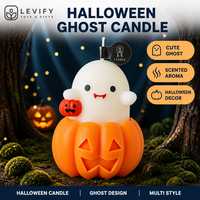 Vela de Cera de Soja para Halloween, Hecha a Mano, con Impresión Tipográfica, Regalo Práctico, Aroma a Calabaza, Crea una Atmósfera Especial