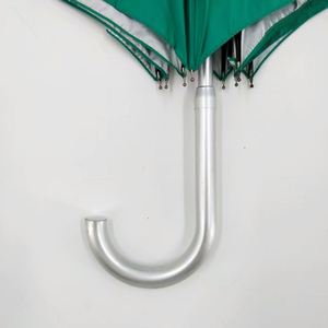 Parapluie droit moderne en pongé 190T, ouverture/fermeture manuelle, cadre et poignée en aluminium, durable, impression de logo personnalisée, idéal pour les cadeaux d'affaires - Product Image 3