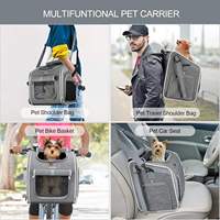 Bolsa de Transporte Plegable y Expandible para Bicicleta con Ventanas de Malla, Cierre de Cremallera, para Mascotas (Perros y Gatos)
