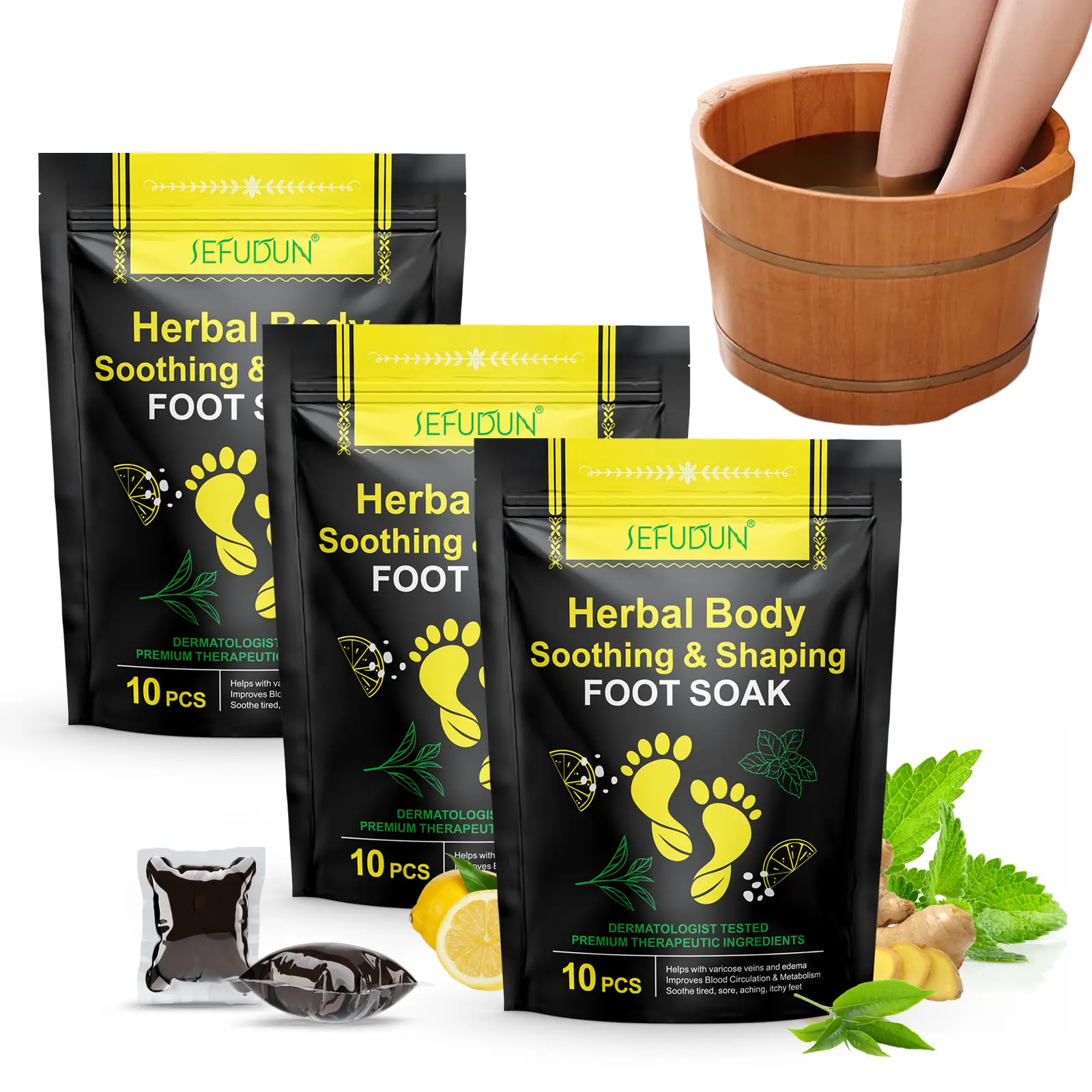 Commercio all'ingrosso Pedicure Detox Foot Soak Beads Pack lenitivo Shaping dimagrante Softhening Herbal Spa Bath Foot Soak