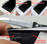 Extension de Cils Volume Velours Cachemire Russe Noir Mat Végane Logo Personnalisé
