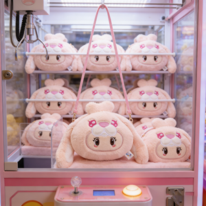Bolso de Hombro de Peluche de Conejito Adorable de 8 Pulgadas, Bolso Cruzado Suave de Animal de Peluche para Niñas, Premio de Arcade - Product Image 1