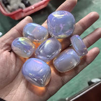 Nouveautés : Cristaux de guérison de haute qualité 20-30 mm, Aura Angélique rose, ovales, polis, à l'effigie d'un ange, en vente