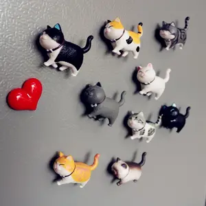 家のキッチンの装飾のための9つのスタイルの装飾マップノートカレンダー3Dキッチンの装飾かわいい冷蔵庫のステッカー猫の冷蔵庫の磁石