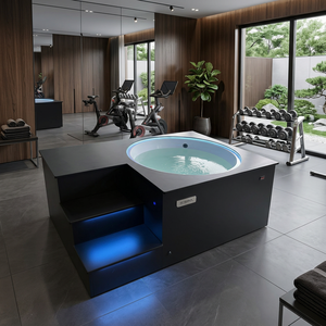 Vasca Integrata in Acrilico per Bagno Ghiacciato <span class=keywords><strong>con</strong></span> Chiller da 1HP e Scala, Lussuosa Vasca per Bagno di Ghiaccio per Hotel Moderni e Spa all'Aperto - Product Image 1