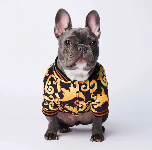 Ins produk pakaian mewah butik desainer mantel anjing jaket musim dingin French Bulldog pakaian imitasi mode mewah pakaian hewan peliharaan