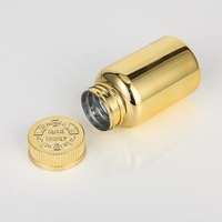 Bouteille de 150 ml (5 oz) en PET Doré Sans BPA pour Pilules, Capsules, Médicaments et Suppléments avec Bouchon à Vis