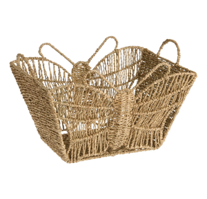 Seagrass <b>Butterfly</b> Wall Basket Woven Bohemian Decorative Storage Shelf Customizable Multi-Purpose Modern Rustic Interior - Product Image 2