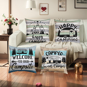 Cojines estampados con motivos de lagos y océanos para acampar en verano, decoración para sofá de sala de estar, tela para el hogar, artículos de decoración suaves. - Product Image 2