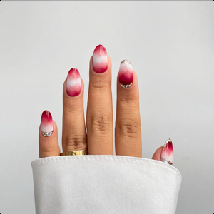 Ongles en gel tendance sans UV, <span class=keywords><strong>à</strong></span> presser, couleur bordeaux, paillettes ombrées, accent <span class=keywords><strong>chrome</strong></span>, couverture complète, pour les grossistes en beauté - Product Image 2