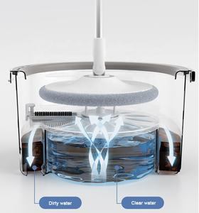 Nuovo Design 2023: Mop Rotante con Separatore Acqua Sporca, Sistema Mani Libere, Mop Piatto Rotante a 360°, Set Secchio per Pulizia - Product Image 2