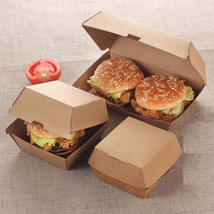 Eco-vriendelijke waterdichte rechthoekige hamburgerdozen van voedselveilige kwaliteit met goudfolie UV/hete stamping matte laminatie vierkleuren bedrukking voor snacks - Product Image 2
