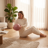 Ballon de Pilates et de Yoga en PVC 25 cm Durable Antidérapant Haute Densité avec Pompe pour Renforcement du Tronc, Thérapie Physique et Entraînement en Salle de Sport