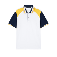 Polos à panneaux contrastés tricolores de haute qualité 95% coton 5% Spandex T-shirt personnalisé sportif et élégant Impression de logo