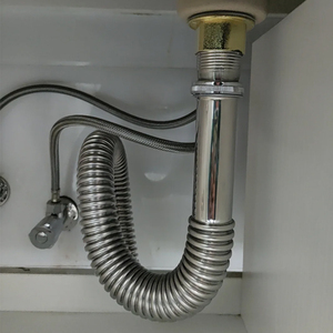 Tubo de Desagüe Flexible Corrugado de Acero Inoxidable 304 para Fregadero, Conector Antiolores para Lavabo de Encimera - Product Image 1
