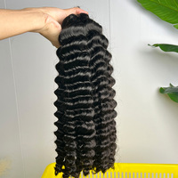 Cheveux humains vierges indiens non traités, ondulés et humides, 100g, tresses bohèmes, cheveux humains pour tresser, vague profonde, paquets de cheveux humains en vrac pour tresser