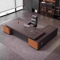 Meubles de bureau classiques en bois durable, bureau de direction de couleur marron, design moderne, bureaux de bureau personnalisés