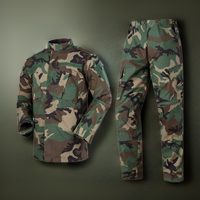 Ensemble Camouflage Militaire KMS OEM Respirant en Coton-Polyester Ripstop Unisexe Vert pour la Chasse - Vêtement Tactique Uniforme de Combat