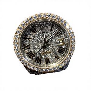 Hip Hop Diamond Luxury Roman Dial Vvs Moissanite Stainless Steel Glass 10 Bar Water Resistant <b>Watches</b> <b>for</b> Men and <b>Women</b> - Product Image 1