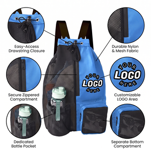 Mochila de Cordón Personalizada con Logotipo, Bolsa de Malla Impermeable para Natación, Playa, Deporte y Gimnasio para Hombre y Mujer con Bolsillo para Ropa Húmeda - Product Image 2