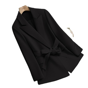 Frühlings- und Sommer-Kaffeefarbenes Anzug-Set mit Schnürung am Bund für Damen, Koreanische Version, Büro-Damenmode, Komplett Passend, Schlanke Passform - Product Image 6