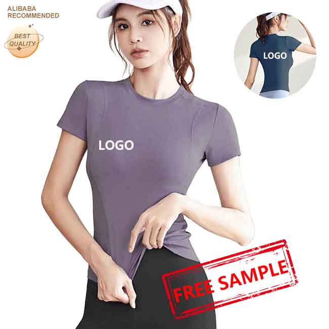 Hot Sale Yoga Wear Women Slim Sports Thin Short Sleeve Fitness Clothing Running T-shirt Sweat Wicing Tights Yoga Tops Wholesale