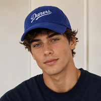 Casquette de papa en velours côtelé non structurée à 6 panneaux avec visière incurvée et logo brodé – Fabricant