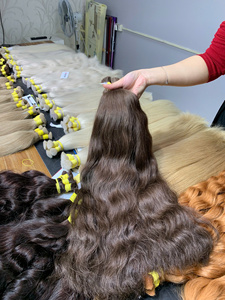 Cabello humano de calidad de lujo al por mayor, color chocolate, 28 pulgadas, súper doblemente tramado, cabello virgen vietnamita liso, Nasa Hair RTS - Product Image 2