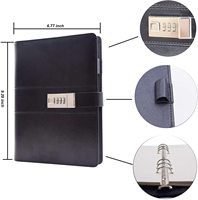 A5/A4 reliure à anneaux secrète de bureau Journal intime carnet de notes verrouillé mot de passe tissu cuir polyvalent PVC PP couverture spirale cadeau scolaire