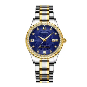 Luxury Custom Bling นาฬิกาแช่แข็งเต็มรูปแบบนาฬิกาเพชรสตรีนาฬิกาหรู