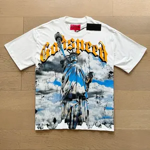 Nouveau T-shirt décontracté unisexe 2025 godspeed sh, motif graffiti <span class=keywords><strong>alphabet</strong></span> hip-hop imprimé, col rond, style streetwear pour l'été - Product Image 4