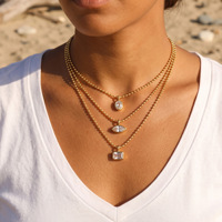 Collier superposé doré SongYi avec pendentifs cœur et breloques facettées transparentes, bijoux de mode pour femme, cadeau